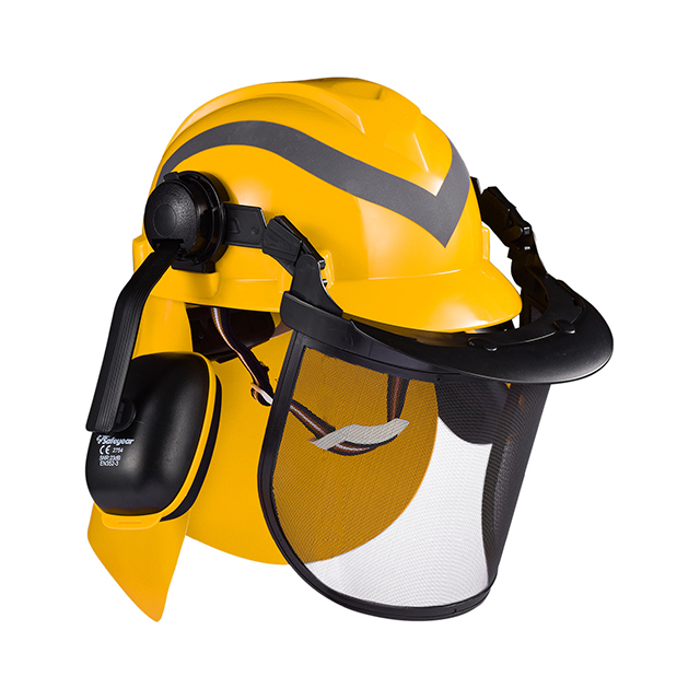 Topi Keledar Keselamatan Perlindungan Pelindung Muka M-5009 Kuning